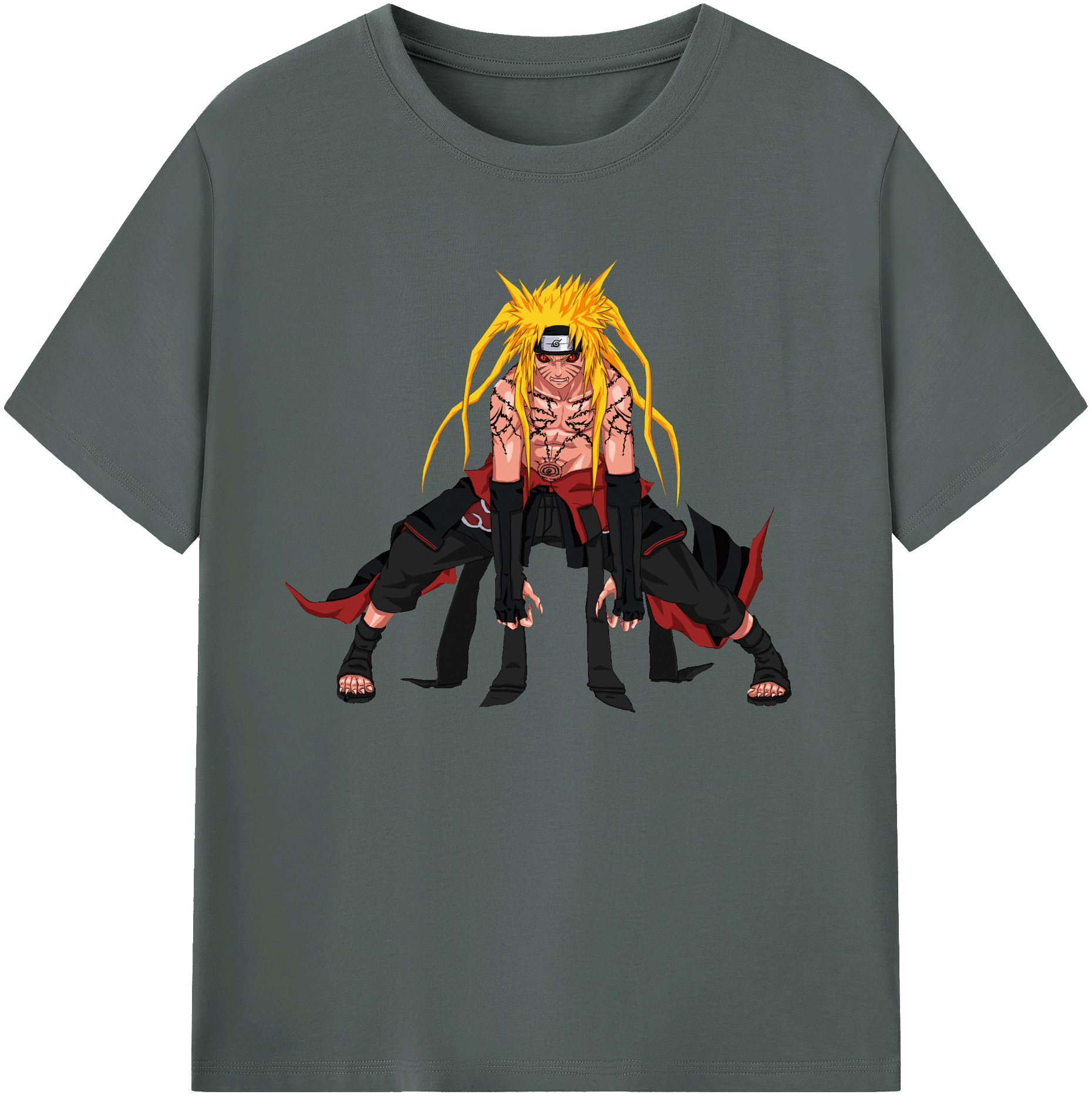 （画像用） NARUTO -ナルト- うずまき ナルト Uzumaki Naruto 綿100％ メンズ半袖Tシャツ｜肌触りやわらか＆通気性